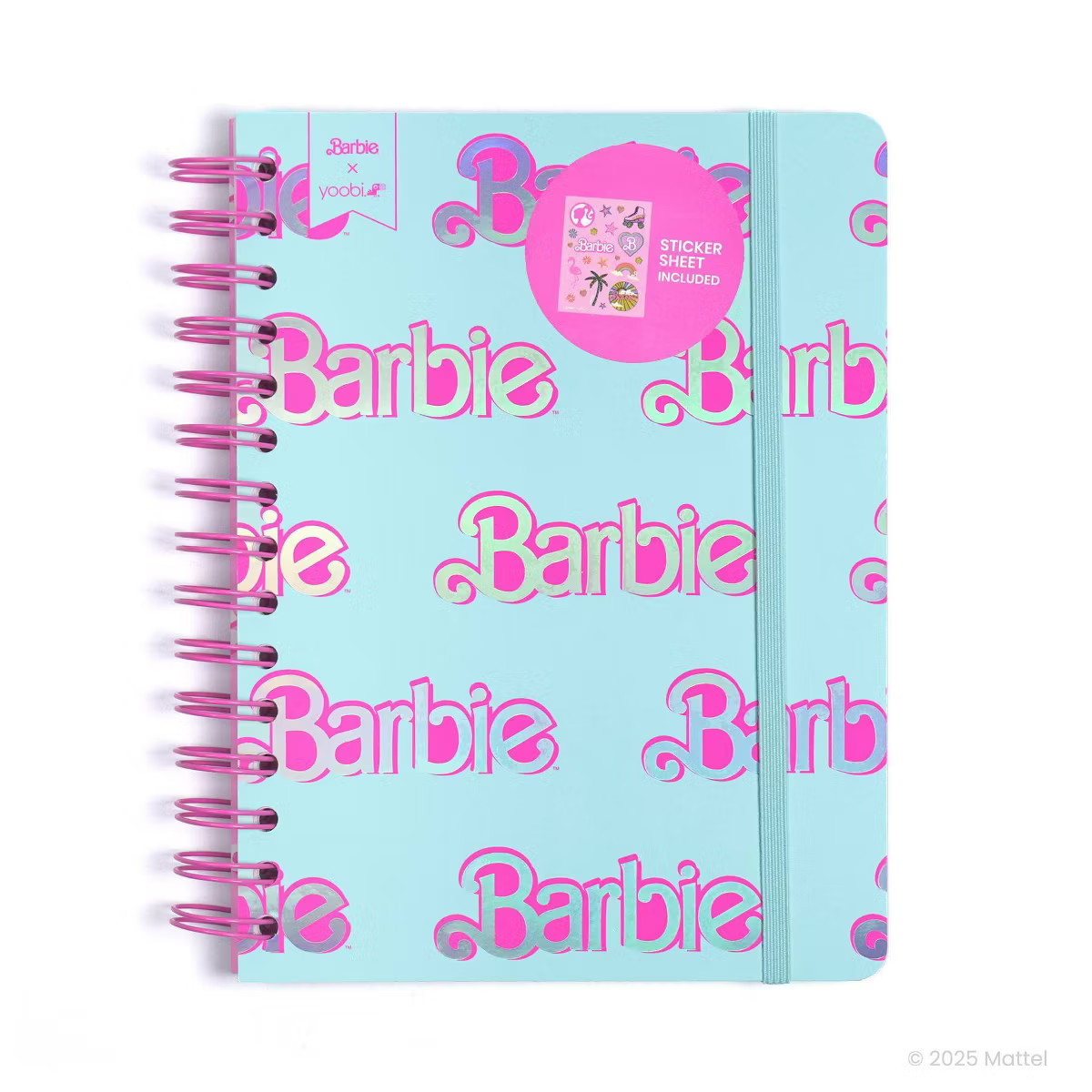Yoobi Barbie Journal Spiral 6"x8" Barbie Logo Pattern | Target