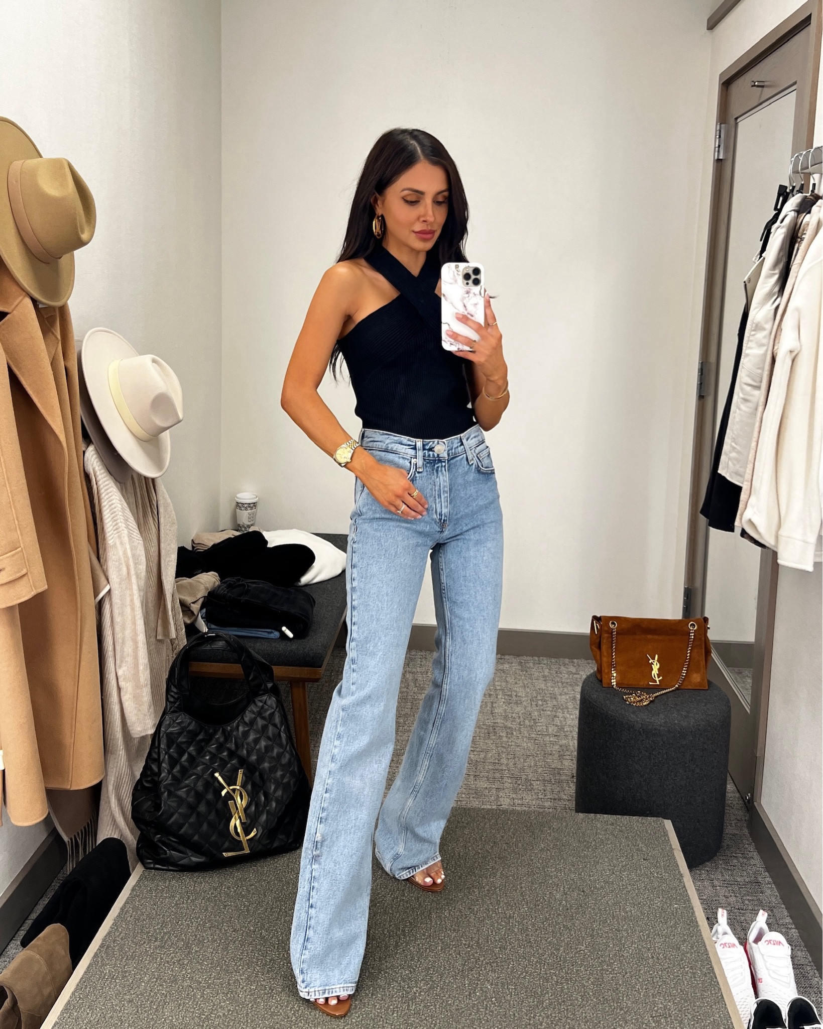 Spring outfit ideas
Black halter top similar
Rag & bone bootcut jeans on sale 

#LTKfindsunder100 #LTKsalealert #LTKstyletip