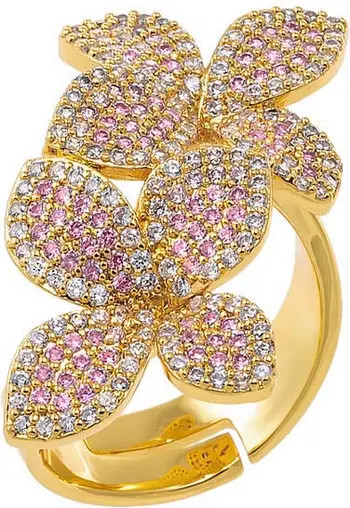 BY ADINA EDEN Pave Colored Double Flower Ring | Nordstrom | Nordstrom