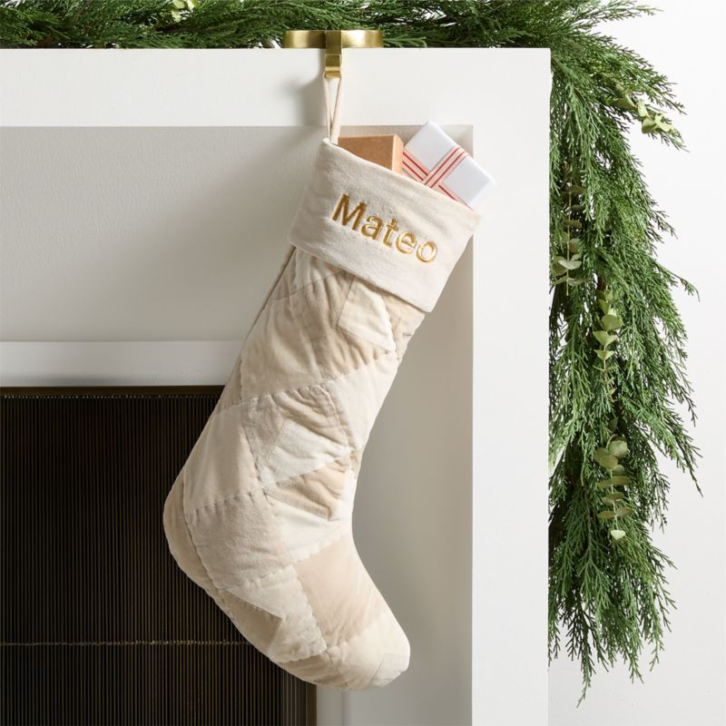Velvet Heritage Ivory Christmas Stocking + Reviews | Crate & Barrel | Crate & Barrel