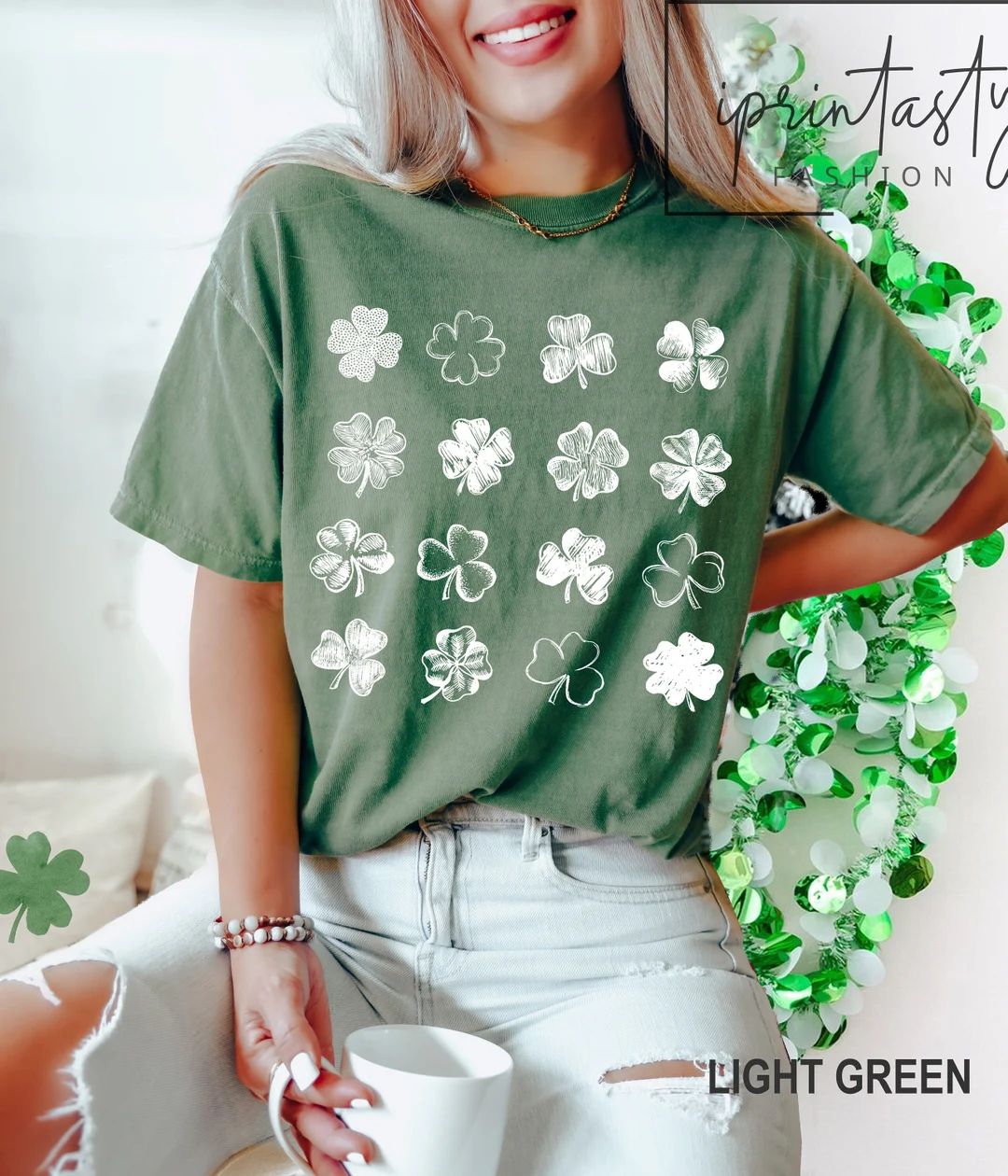 Comfort Colors® Shamrocks St. Patrick's Day T-shirt - Etsy | Etsy (US)