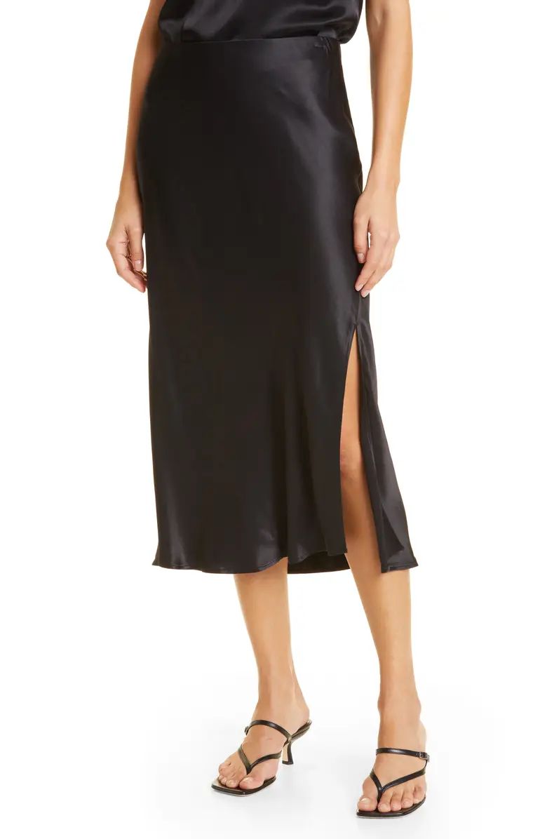 Maya Satin Side Slit Skirt | Nordstrom