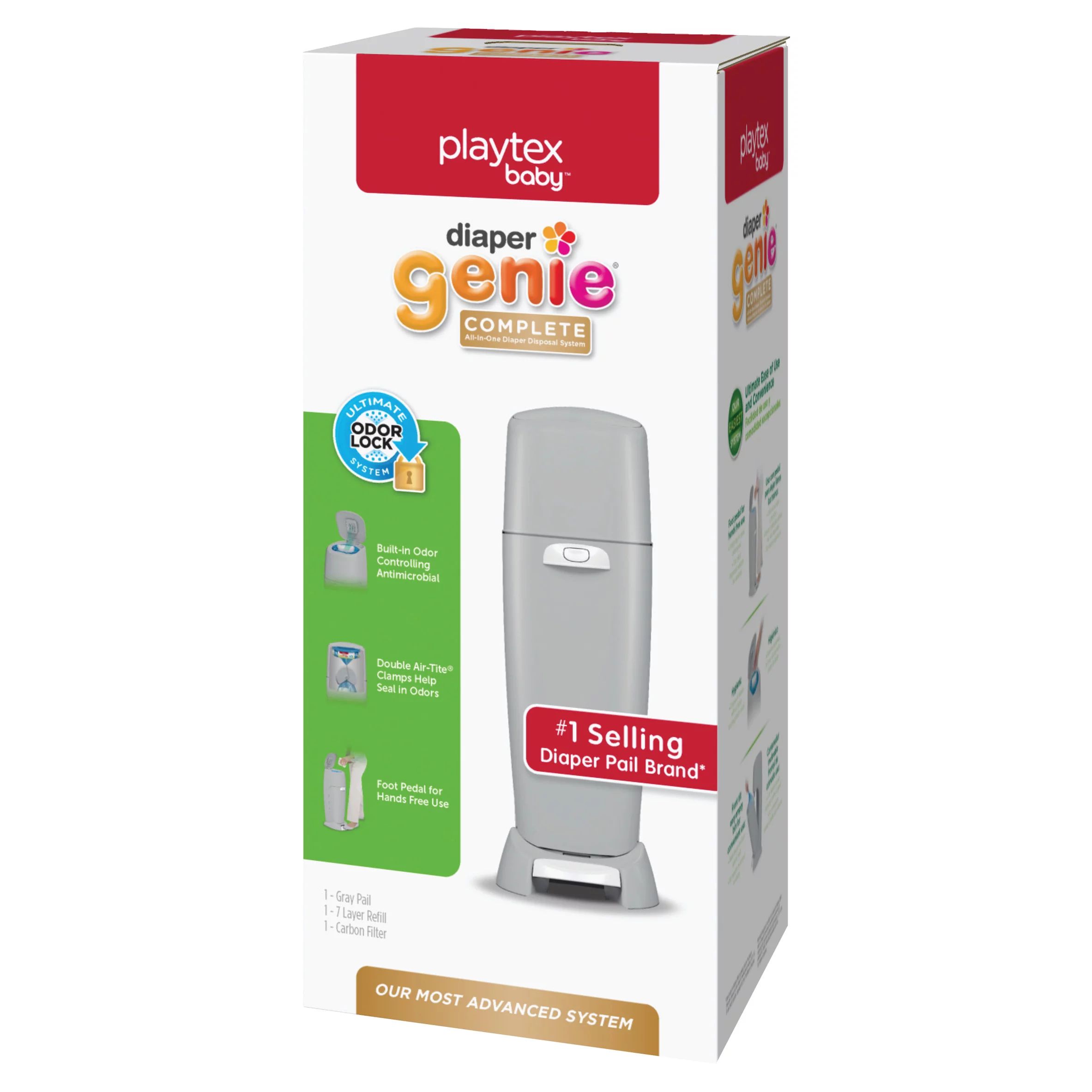 Playtex Baby Diaper Genie Complete Diaper Pail, Gray, 1 Refill - Walmart.com | Walmart (US)