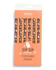 Set Of 12 Ghosts And Pumpkins Reusable Straws | Kitchen & Entertaining | Marshalls | Marshalls