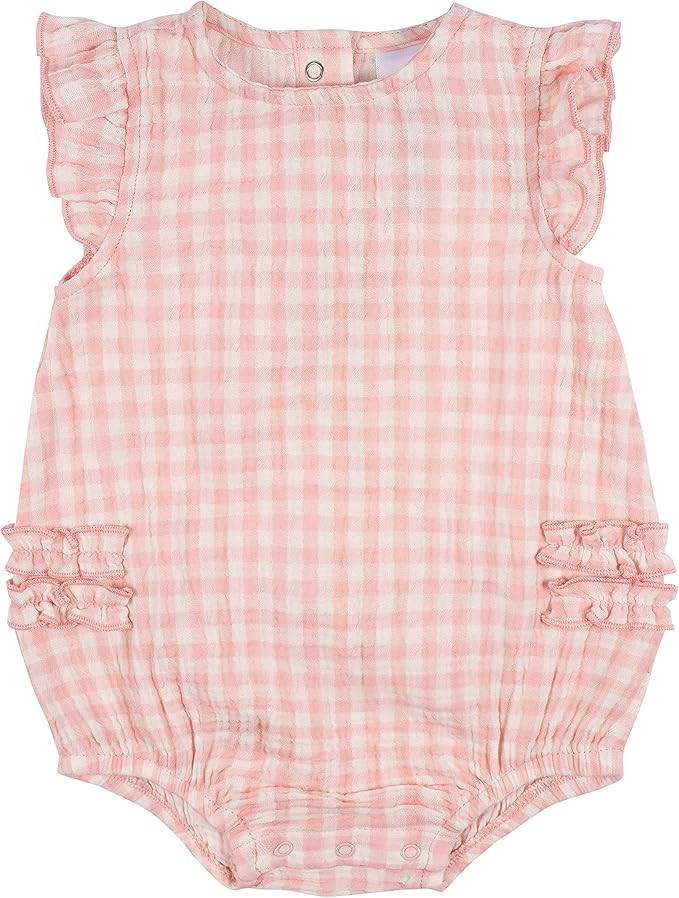 Gerber Baby-Girls Sleeveless Ruffle Romper | Amazon (US)