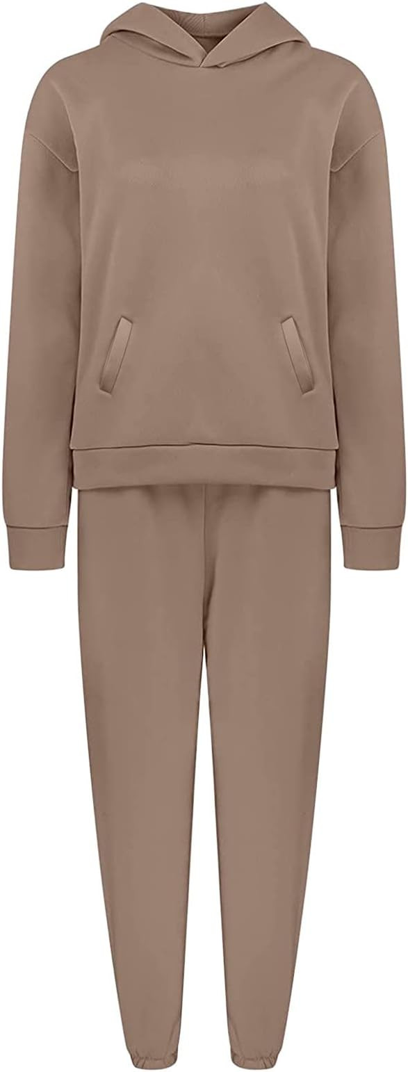 Qinnyo Sweatsuits for Women Set 2 Piece Hoodie Outfits Long Sleeve Pullover Tops Spring Sweatshir... | Amazon (US)