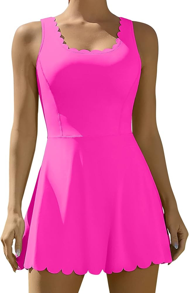 ATTRACO Women Tennis Dress with Shorts Workout Golf Skirts with Pockets Athletic Dresses | Amazon (US)