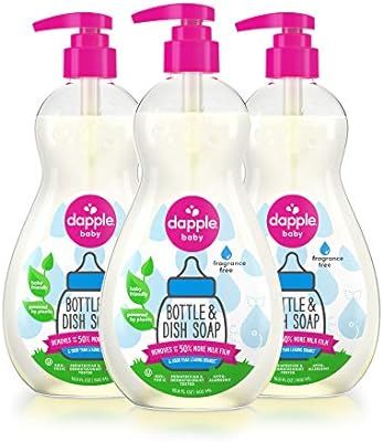 DAPPLE Baby Bottle and Dish Soap, Fragrance Free Dish Liquid, Plant Based, Hypoallergenic, 1 Pump... | Amazon (US)
