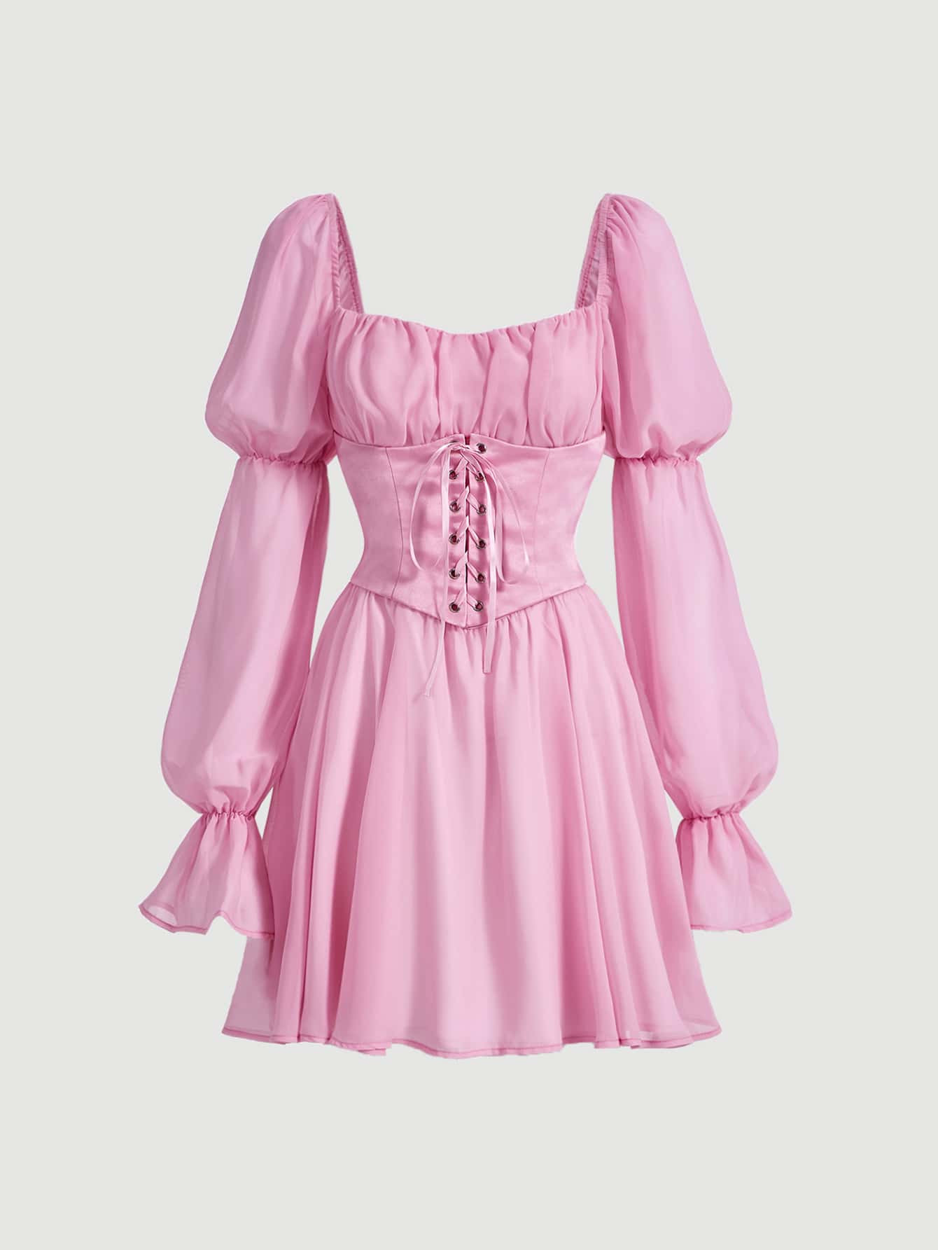 SHEIN MOD Ruched Bust Gather Sleeve Dress | SHEIN