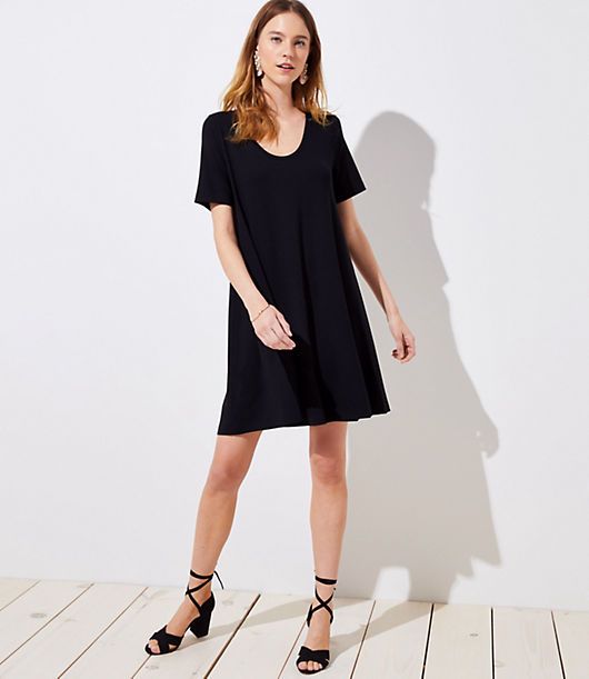 LOFT Short Sleeve Swing Dress | LOFT