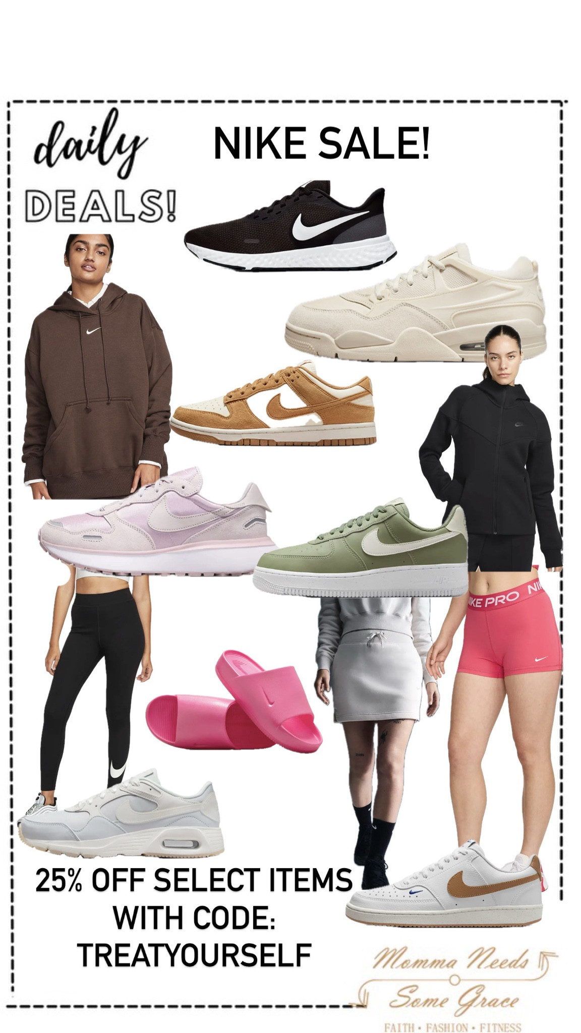 25% off select items at Nike with code: TREATYOURSELF 

#LTKActive #LTKFitness #LTKShoeCrush