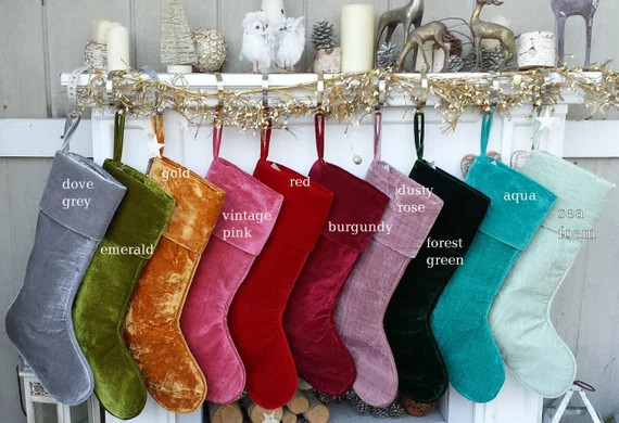 22 Large Personalized Christmas Stockings  Red Gold - Etsy | Etsy (US)