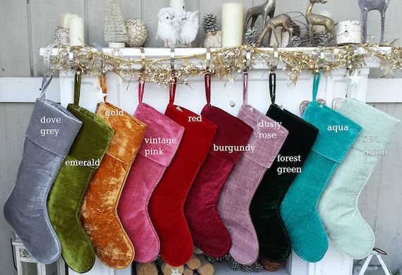 22 Large Personalized Christmas Stockings  Red Gold - Etsy | Etsy (US)