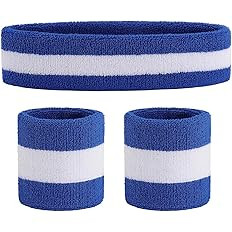 ONUPGO Sweatband Set Sports Headband Wristband Set Sweatbands Terry Cloth Wristband Wrist Sweatba... | Amazon (US)