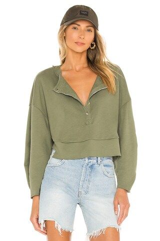 Lovers + Friends Oversized Henley Pullover in Olive Green from Revolve.com | Revolve Clothing (Global)