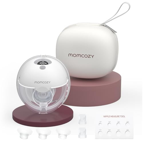 Momcozy Breast Pump Hands Free M5, Wearable Breast Pump of Baby Mouth Double-Sealed Flange with 3 Modes & 9 Levels, Electric Breast Pump Portable - 24mm, 1 Pack Quill Gray | Amazon (US)