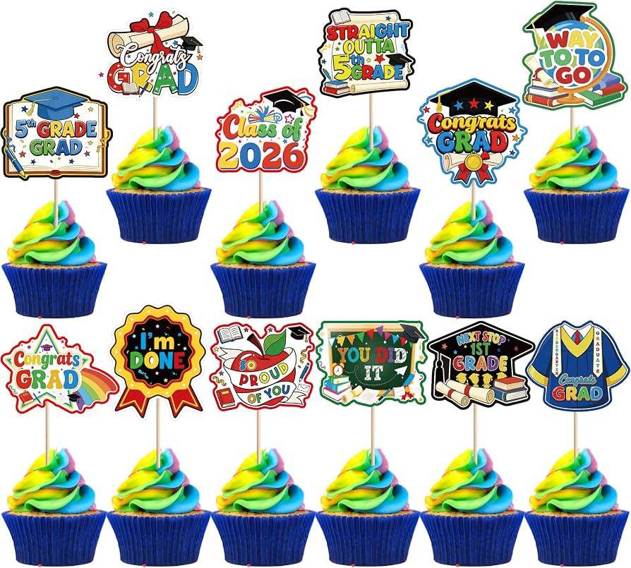 YCTHUNFISH 36PCS 2026 Kindergarten Graduation Cupcake Toppers Congrats Grad Class of 2026 Cupcake... | Amazon (CA)