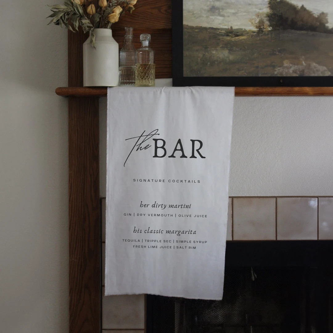 Signature Drink Sign Fabric Bar Menu 100% Cotton Customizable Fabric Cocktail Menu Wedding Signag... | Etsy (US)
