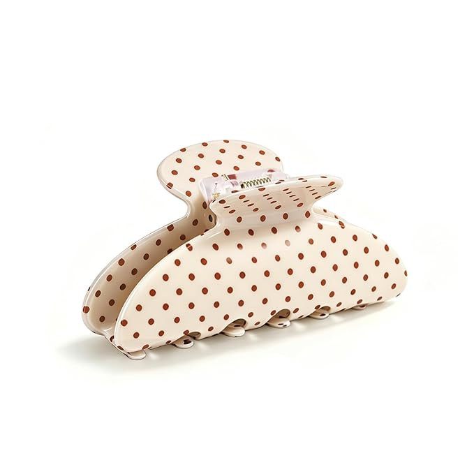 Polka Dot Hair Claw Clip for Women, Lightweight Acrylic Non-Slip Jaw Clip, Small Medium Strong Ho... | Amazon (US)