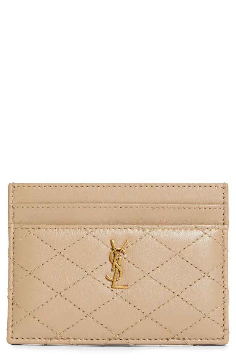 Saint Laurent Gaby Quilted Leather Card Case | Nordstrom | Nordstrom