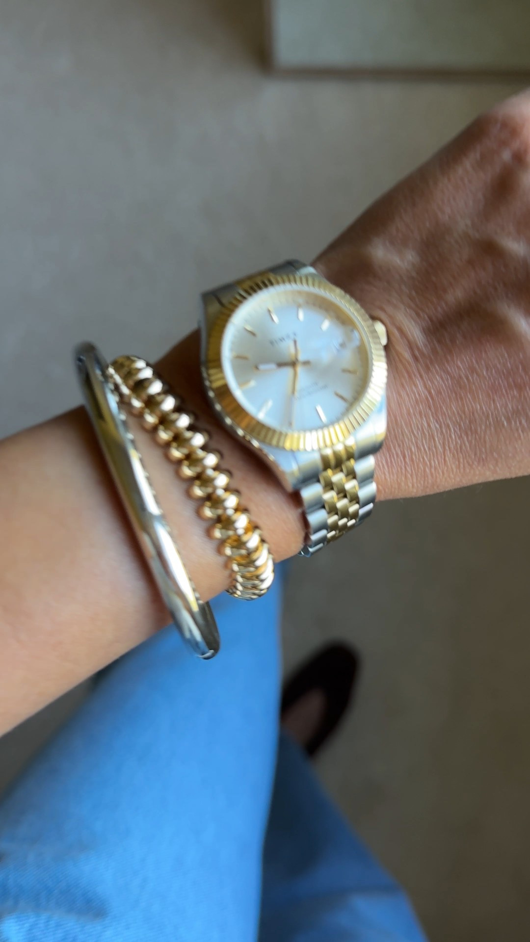 Bracelets. Bracelet stack. Some of my most worn bracelets are on sale 25% off. 
Cuff bracelet and textured bracelet. 
They come in sizes and in gold and silver  


#LTKOver40 #LTKStyleTip