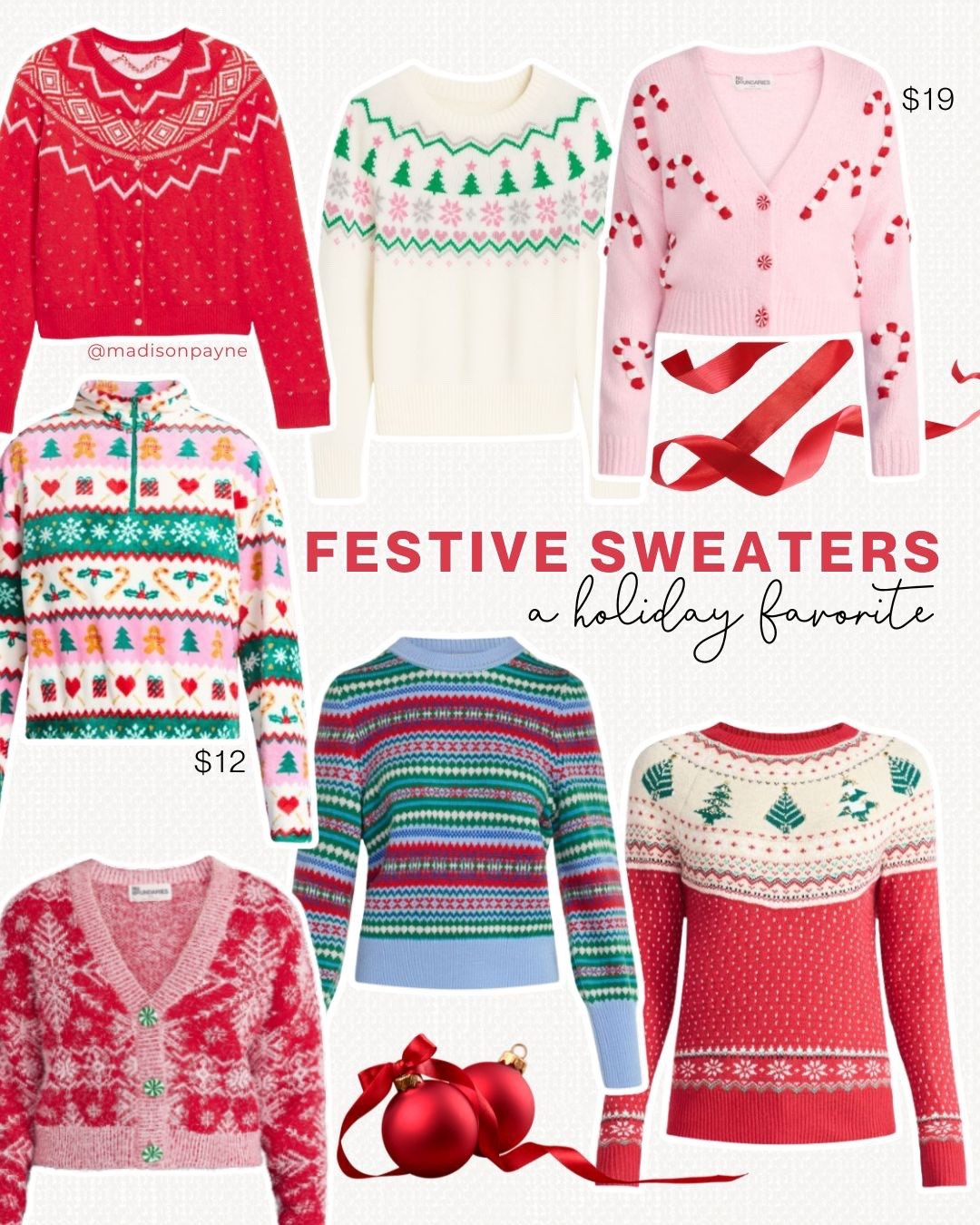 Festive Holiday Sweaters ☃️ from fair isle to candy canes and snowflakes ❄️ 

Holiday sweaters, festive sweater, Christmas sweater, fair isle sweater, fair isle cardigan, Madison Payne

#LTKStyleTip #LTKHoliday #LTKSeasonal