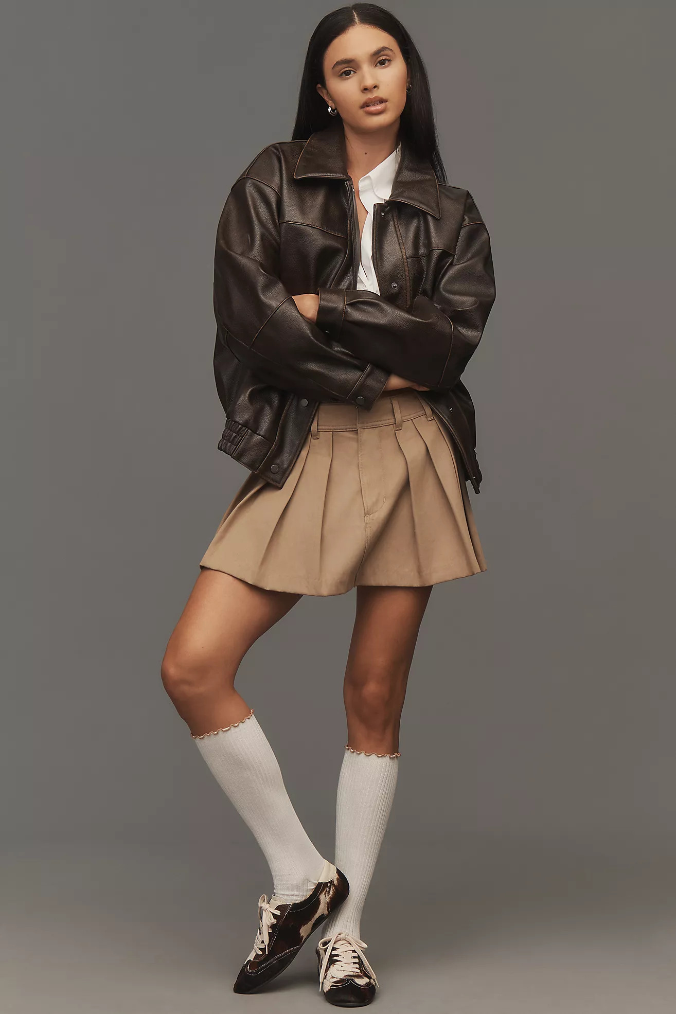 Pilcro Oversized Washed Faux-Leather Jacket | Anthropologie (US)