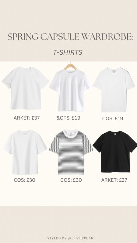 Spring capsule wardrobe: t-shirts 

White T-shirt, wardrobe staples, spring staples, black tshirt, stripe T-shirt 


#LTKstyletip #LTKfindsunder100 #LTKSeasonal