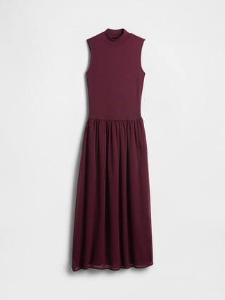 Modern Mockneck Mixed Media Maxi Dress | Gap (US)