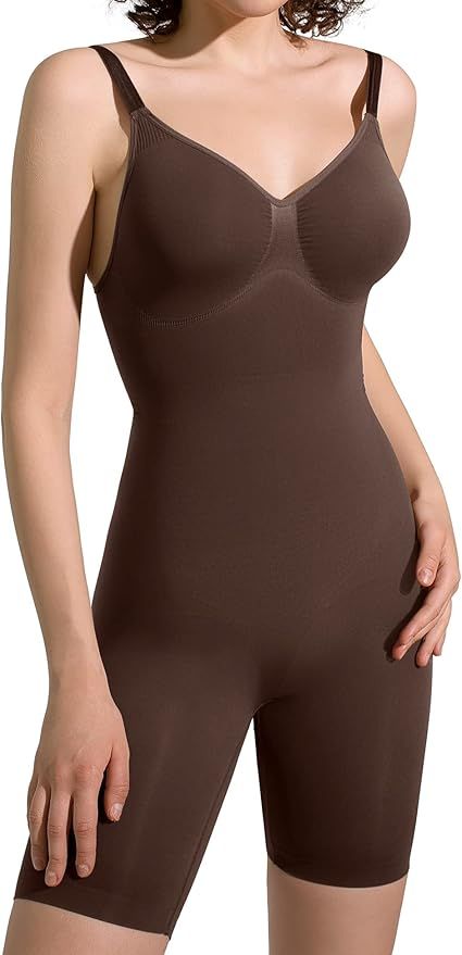 PUMIEY Shapewear Bodysuit for Women Tummy Control V-Neck With Open Gusset Hourglass Collection | Amazon (US)
