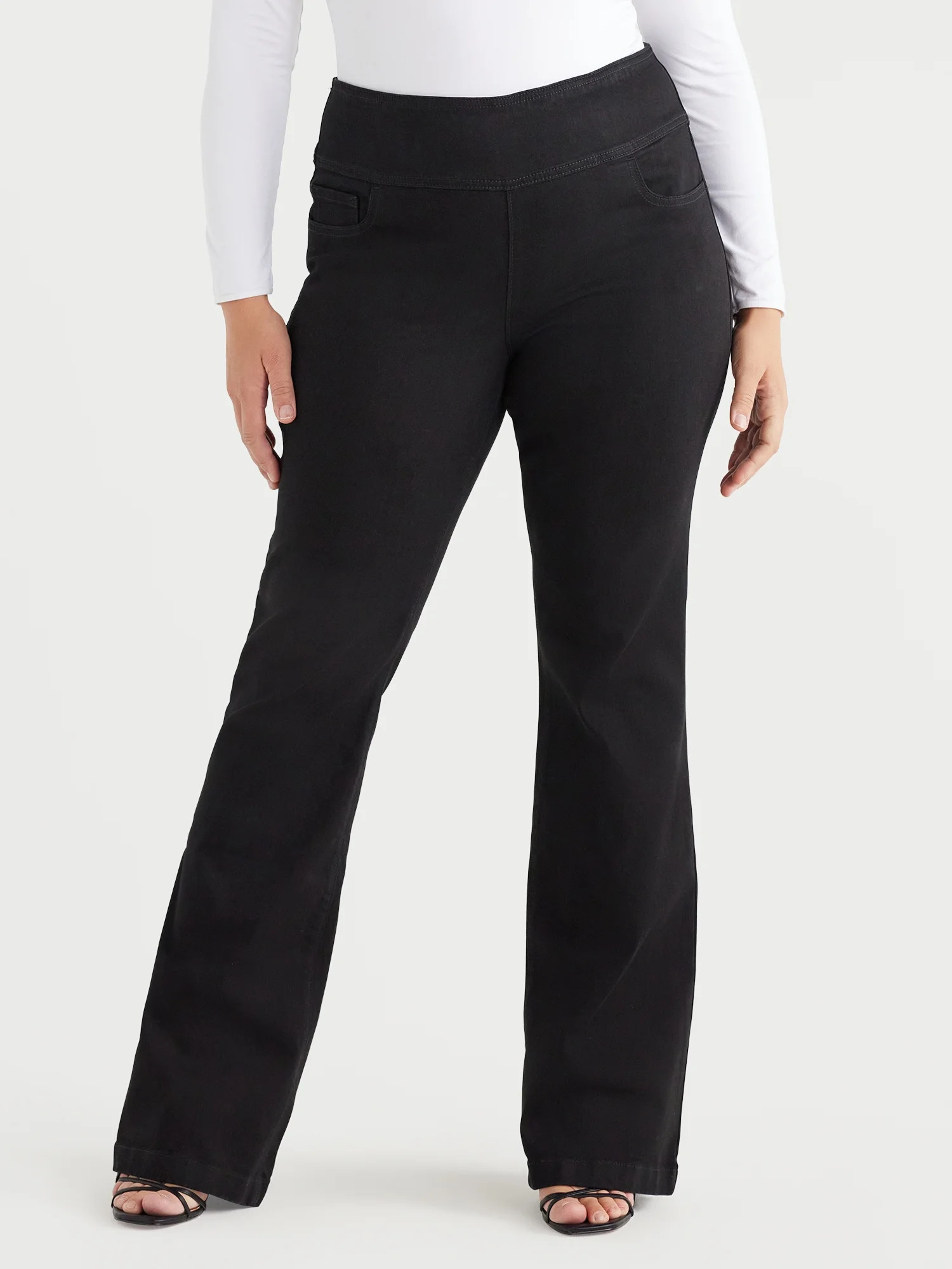 Sofia Jeans Women's Plus Size Melisa Flare High Rise Pull On Jeans, 32.5" Inseam, Sizes 14W-28W | Walmart (US)