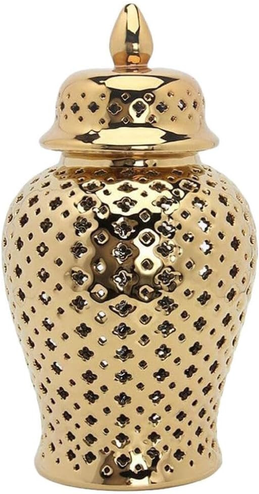 IMIKEYA Ceramic General Jar Home Decorative Flower Vase Hollow Out Jar Delicate Hollow Flower Pot... | Amazon (US)