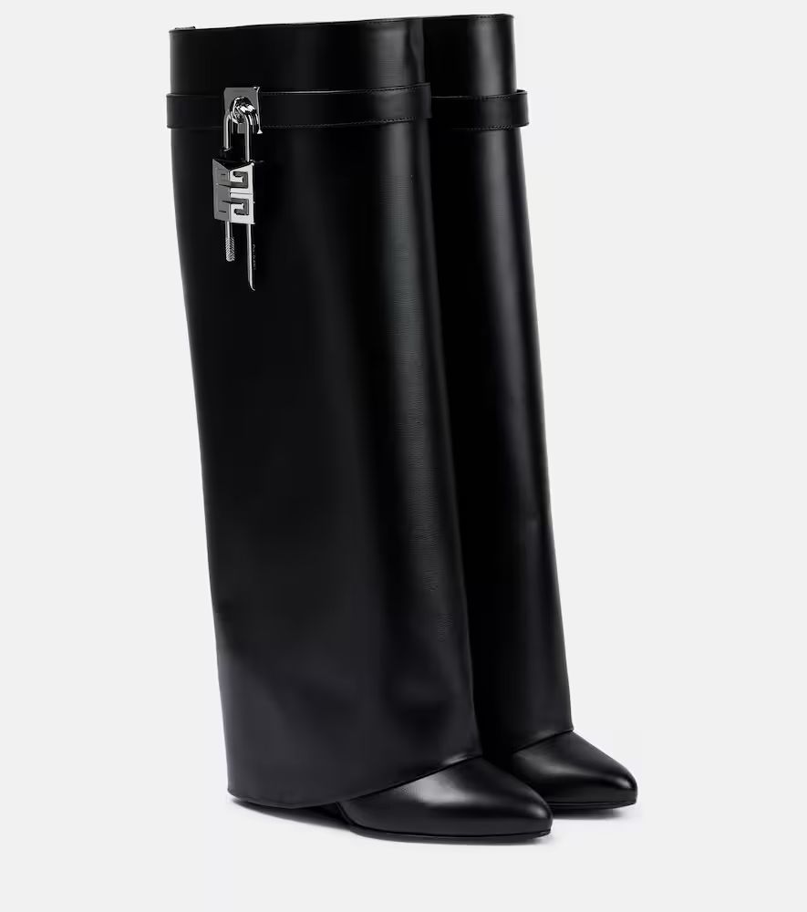 Givenchy Shark Lock wide-fit leather knee-high boots | Mytheresa (US/CA)
