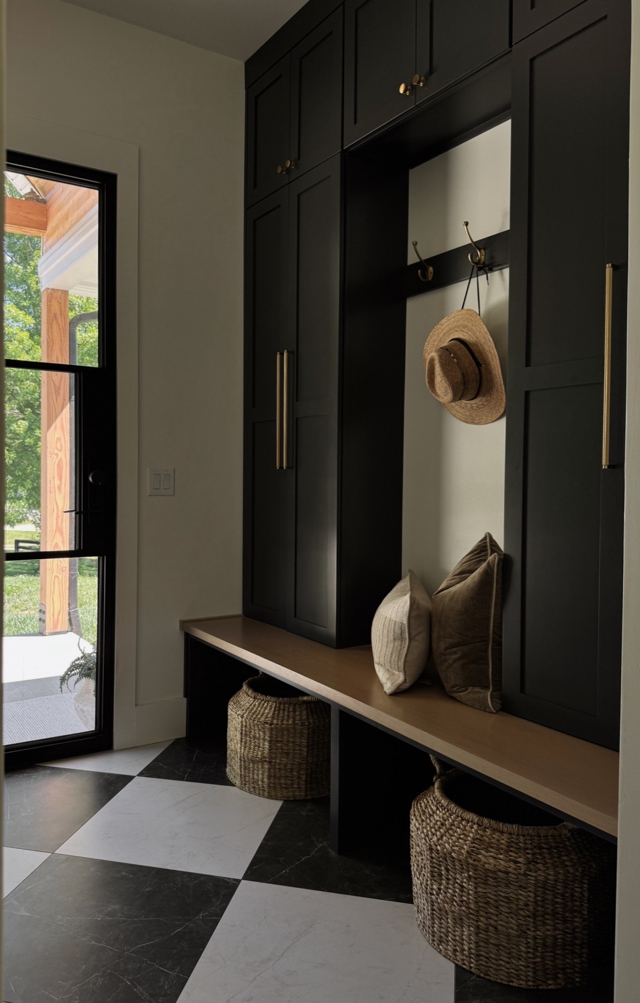 Moody mudroom design 🖤

Cabinets: Sherwin Williams Iron Ore

Door: Pinkys Iron Door

#LTKHome #LTKSaleAlert #LTKSeasonal