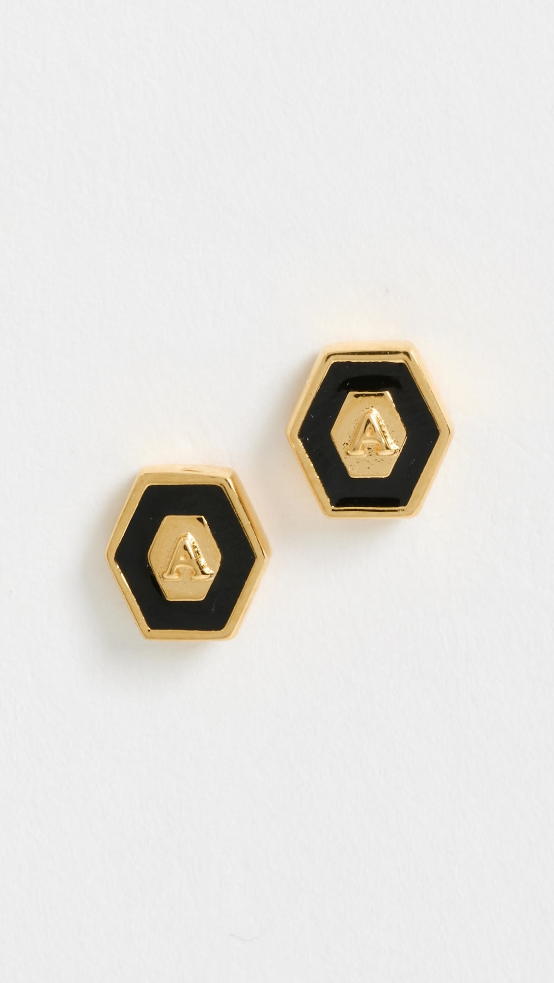 Initial Hex Stud Earrings | Shopbop