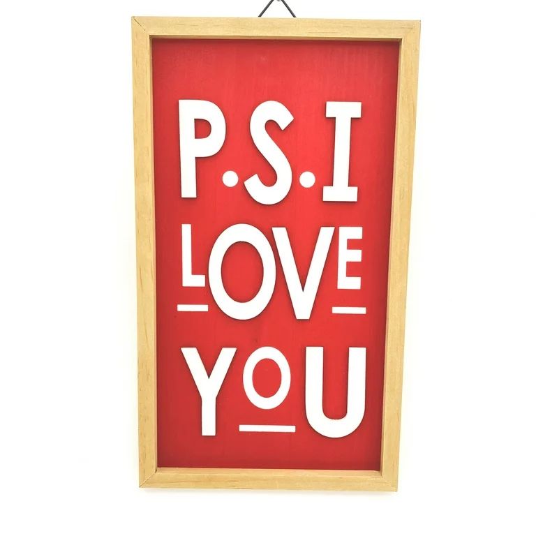 Way to Celebrate Valentines P.S. I Love You Wooden Wall Sign Decoration, 13" | Walmart (US)