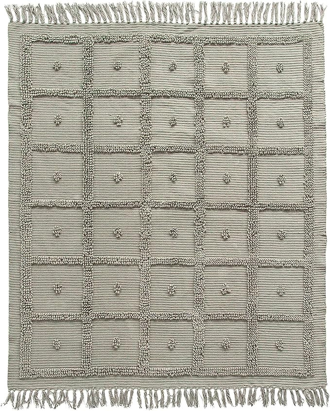 Creative Co-Op Grey Cotton Chenille Fringe Blankets and Throws | Amazon (US)
