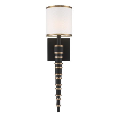 Crystorama Lighting Group Sloane Vibrant Gold And Black Forged Five Inch One Light Wall Sconce Sl... | Bellacor
