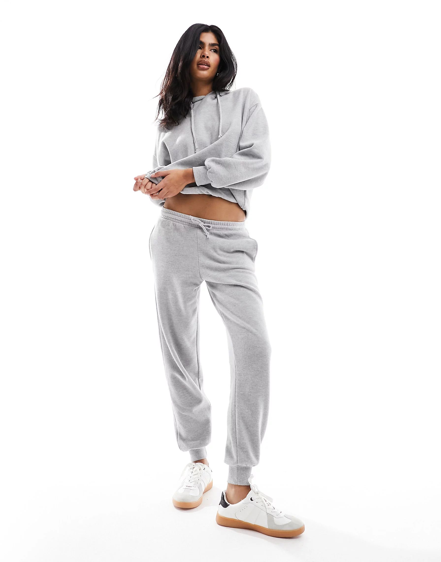 Pull&Bear soft touch ribbed sweatpants in gray - part of a set | ASOS (Global)