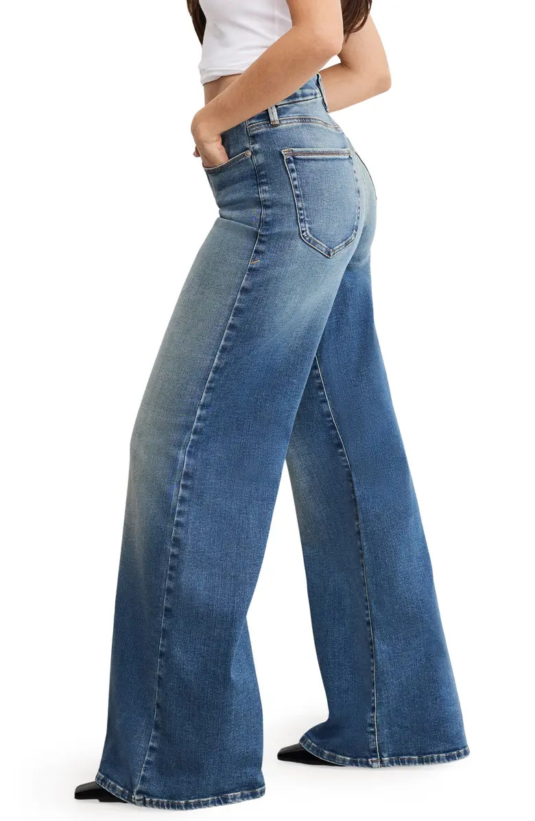Good American Good Waist High Waist Wide Leg Palazzo Jeans | Nordstrom | Nordstrom
