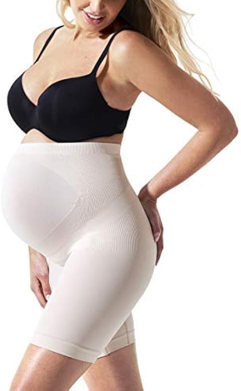 BLANQI Maternity Belly Support Activewear Biker Shorts + Yoga Athletic Pregnancy Girlshorts | Amazon (US)