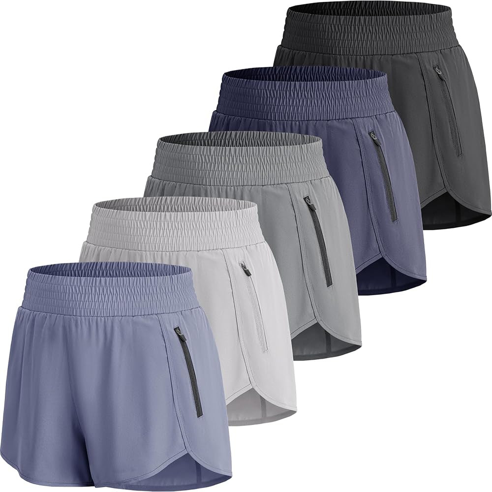 CE' CERDR Women's Athletic Workout Short High Waisted Elastic Biker Shorts with Pockets for Runni... | Amazon (US)