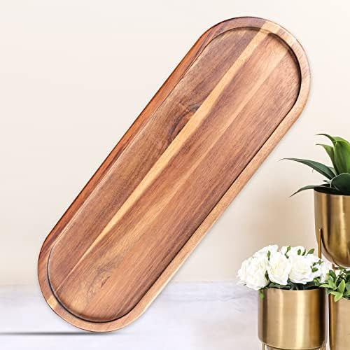 Wooden Vanity Bathroom Trays, Farmhouse Wood Perfume Tray Home Rustic Decor Plate, Kitchen Counte... | Amazon (US)