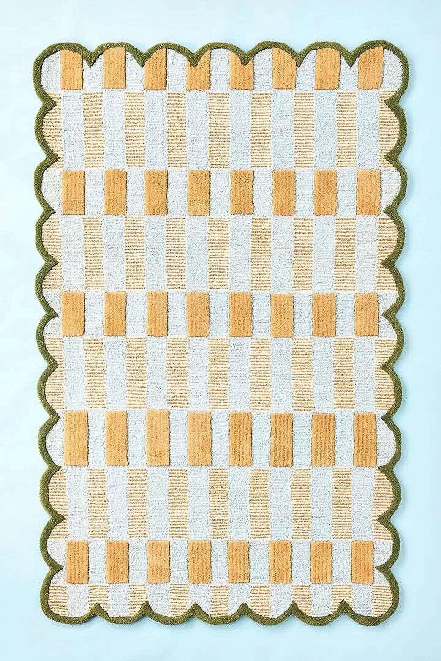 Modern Hand-Tufted Scalloped Wool Area Rug | 100% New Zealand Wool Carpet for Living Room, Bedroo... | Walmart (US)