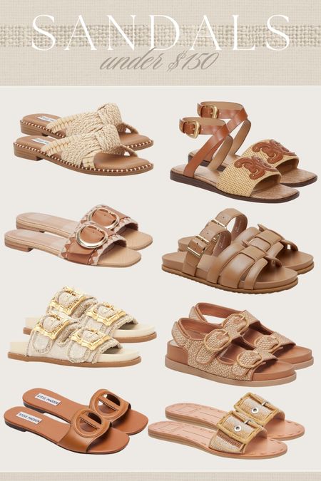 Sandals under $150 for summer 🌞

#sandals #summer #summershoes #springsandals #wovensandals #raffiasandals #resortwearsandals #brownsandals #neutralsandals 

#LTKSeasonal #LTKshoecrush #LTKstyletip