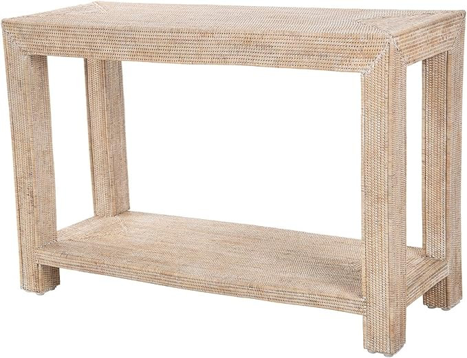 Kouboo La Jolla Rattan Console Coffee Table, White-wash | Amazon (US)