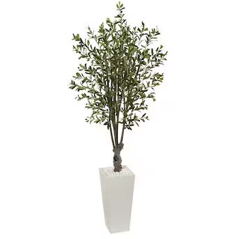 Nearly Natural 72-in Green Indoor Artificial Olive Artificial Tree | Lowe's