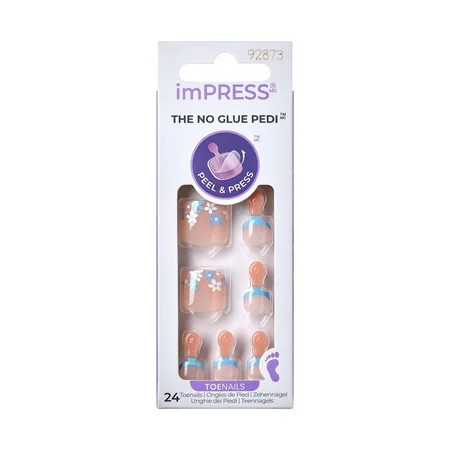 Impress Press On Toenails No Glue Needed Light Beige Short Squoval 27 Ct. | Walmart (US)