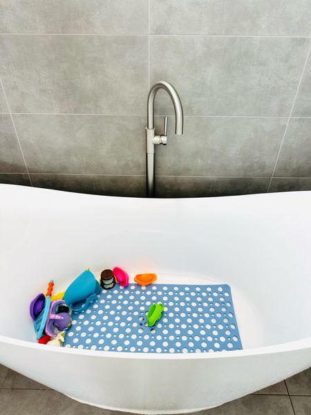 This is the best non-slip bathtub mat I purchased from Amazon! It's a relief to not worry much about slips and slides from bathing my kids! #bathessentials #bathroomdecor #amazonfinds #homeessentials 

#LTKhome #LTKfindsunder50 #LTKkids