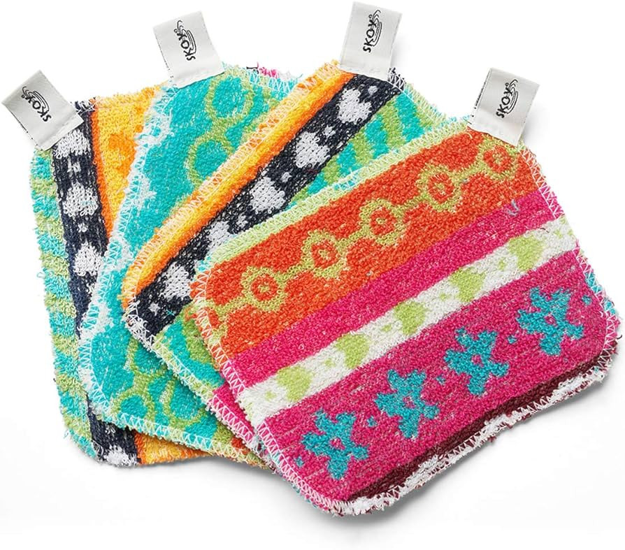 Skoy Scrub, 4-Pack Reusable, Non-Scratching Dish Scrubber for Kitchen and Household Cleaning, Pla... | Amazon (US)